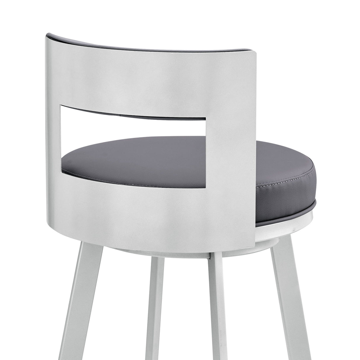 Lynof - Swivel Bar Stool - Brushed Stainless Steel Finish