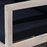 Linon Svana 4-Piece Navy/White Wash Fabric/Wood Outdoor Conversation Set
