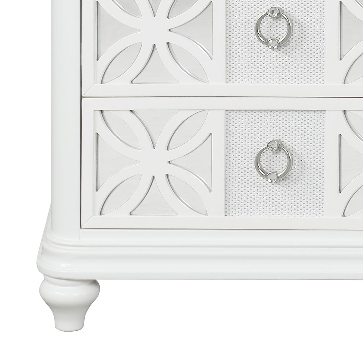 Abigale - Nightstand With Mirror Top, LED Lighting (Includes Mirror And Nightstand) - White