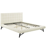 Biscuit Tufted Performance Velvet Queen Platform Bed - Platform Bed available at Alpine Outlets in Denver