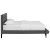 Biscuit Tufted Performance Velvet Queen Platform Bed - Platform Bed available at Alpine Outlets in Denver