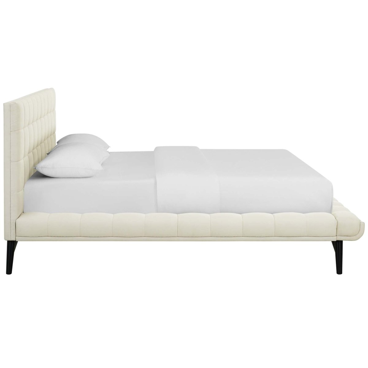 Biscuit Tufted Performance Velvet Queen Platform Bed - Platform Bed available at Alpine Outlets in Denver