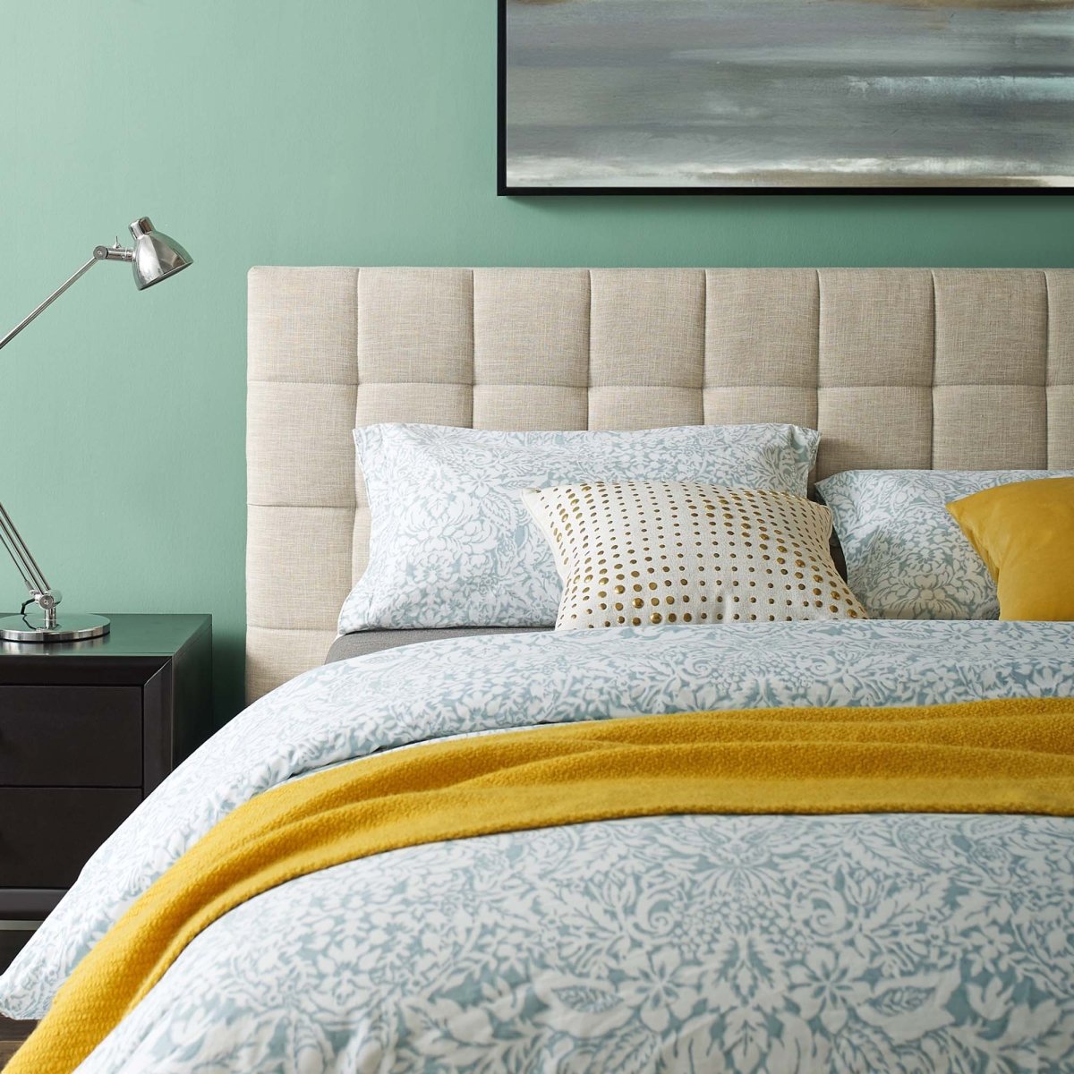Biscuit Tufted Performance Velvet Queen Platform Bed - Platform Bed available at Alpine Outlets in Denver