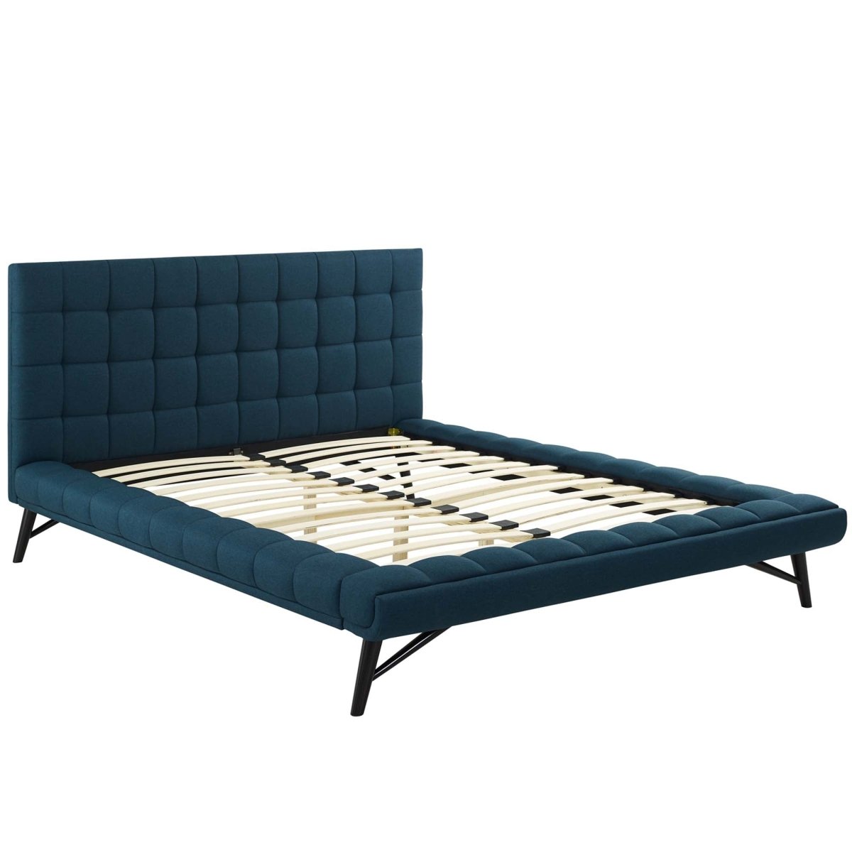 Biscuit Tufted Performance Velvet Queen Platform Bed - Platform Bed available at Alpine Outlets in Denver