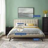 Biscuit Tufted Performance Velvet Queen Platform Bed - Platform Bed available at Alpine Outlets in Denver