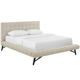 Biscuit Tufted Performance Velvet Queen Platform Bed - Platform Bed available at Alpine Outlets in Denver