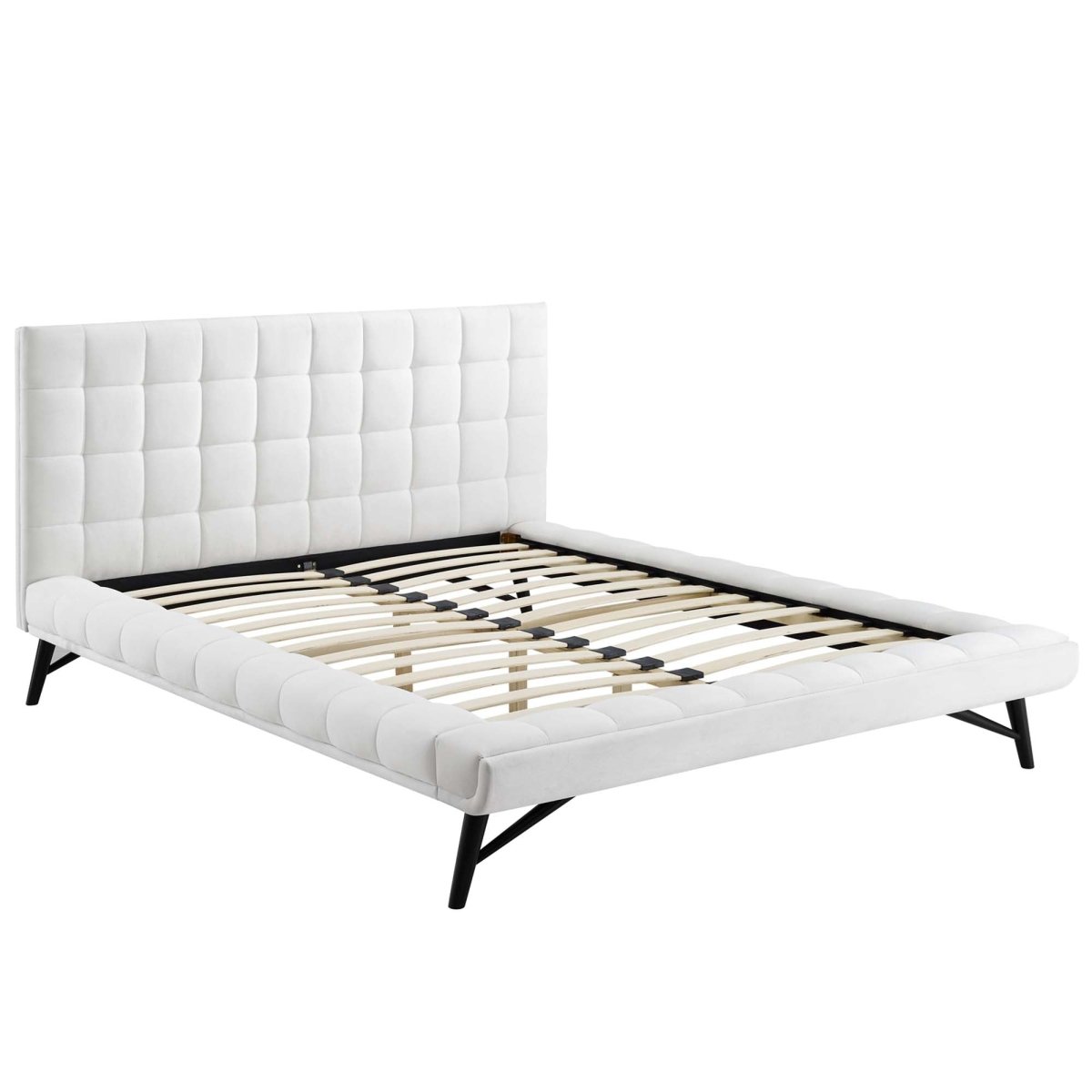 Biscuit Tufted Performance Velvet Queen Platform Bed - Platform Bed available at Alpine Outlets in Denver