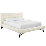 Biscuit Tufted Performance Velvet Queen Platform Bed - Platform Bed available at Alpine Outlets in Denver