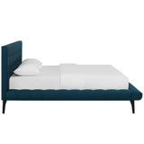 Biscuit Tufted Performance Velvet Queen Platform Bed - Platform Bed available at Alpine Outlets in Denver