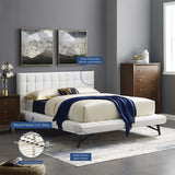 Biscuit Tufted Performance Velvet Queen Platform Bed - Platform Bed available at Alpine Outlets in Denver