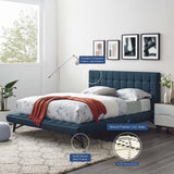 Biscuit Tufted Performance Velvet Queen Platform Bed - Platform Bed available at Alpine Outlets in Denver