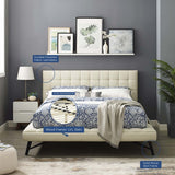 Biscuit Tufted Performance Velvet Queen Platform Bed - Platform Bed available at Alpine Outlets in Denver