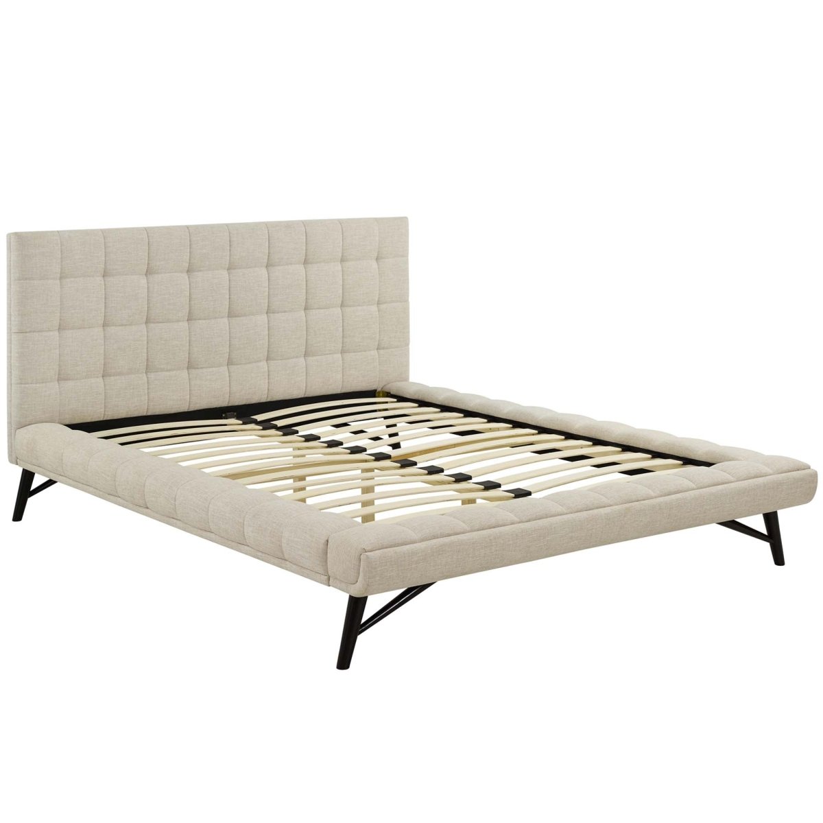 Biscuit Tufted Performance Velvet Queen Platform Bed - Platform Bed available at Alpine Outlets in Denver