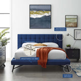 Biscuit Tufted Performance Velvet Queen Platform Bed - Platform Bed available at Alpine Outlets in Denver