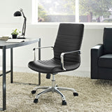 Black Mid Back Office Chair – Chrome and Aluminum Frame - Workspace - Alpine Outlets