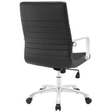 Black Mid Back Office Chair – Chrome and Aluminum Frame - Workspace - Alpine Outlets