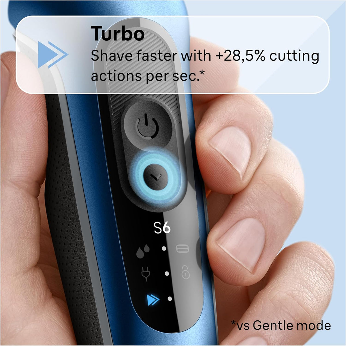Braun Series 6 6175cc Turbo and Gentle shaving mode control