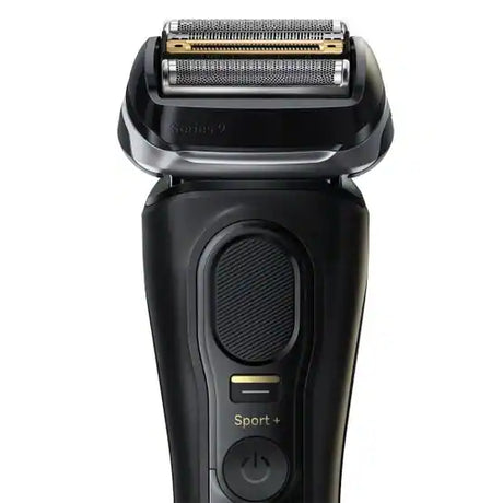 Braun Series 9 Sport+ 9350cc black and gold shaver close-up