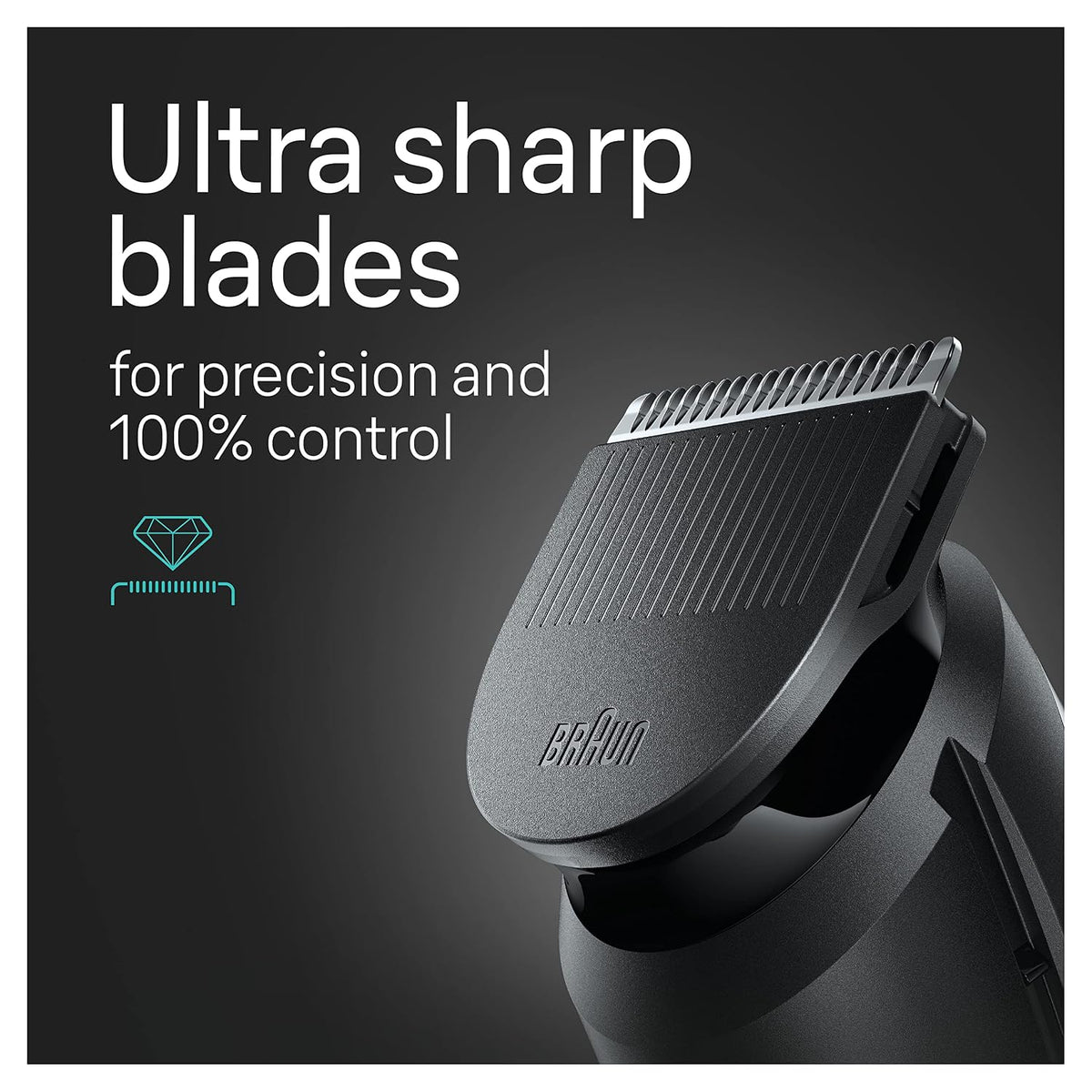 Braun AIO3430 ultra-sharp trimmer blade close-up