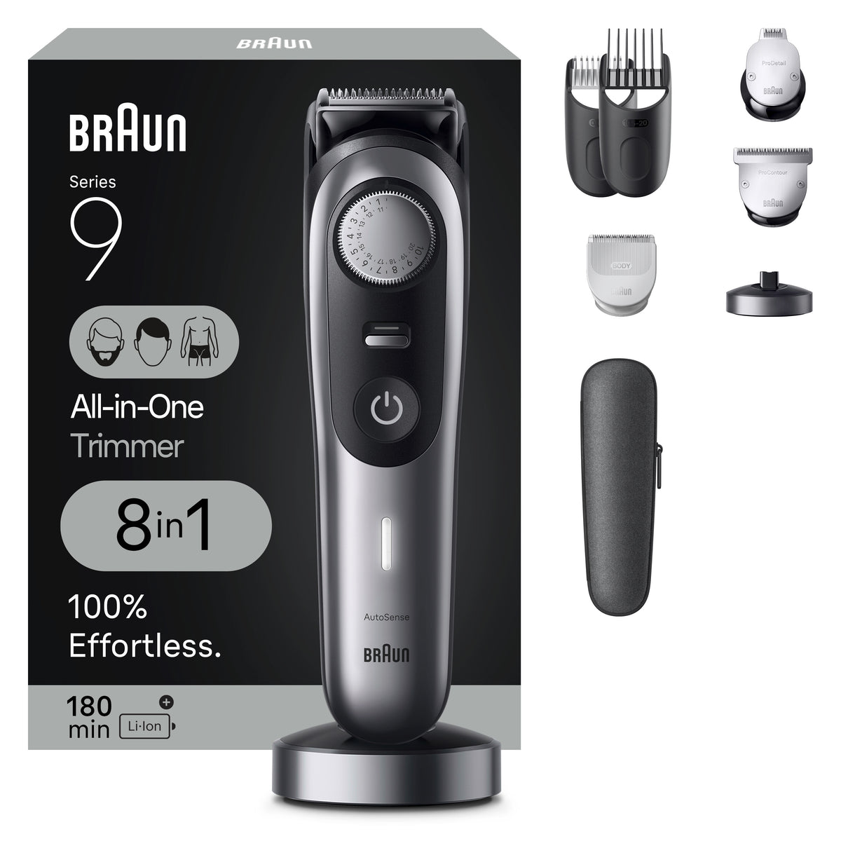 Braun Series 9 AIO9430 All-in-One Grooming Kit and accessories