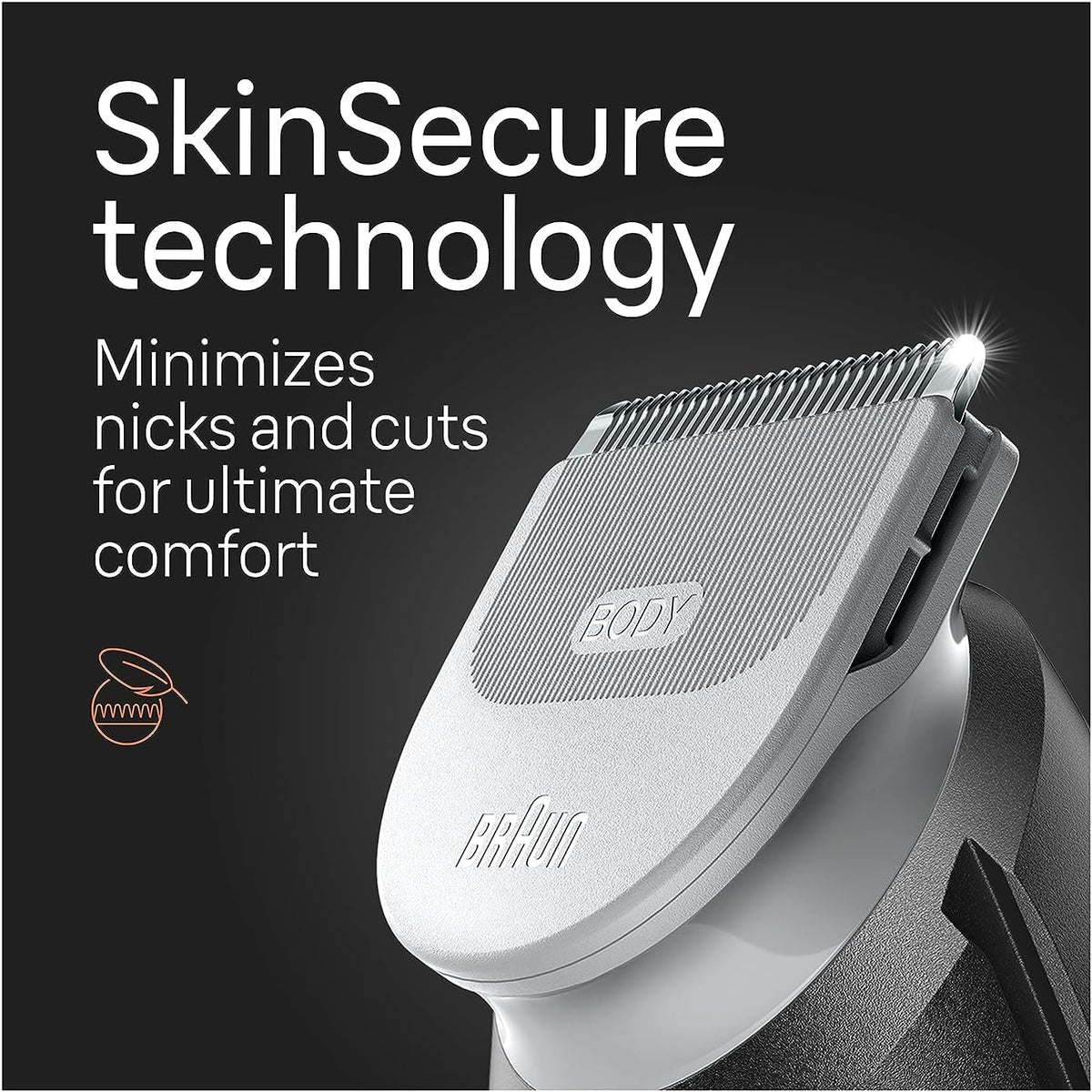 Braun BG5340 body trimmer blade close-up