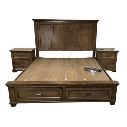 Brown Wood 3 - Piece King - Size Set - available at Alpine Outlets in Denver