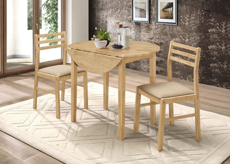 Bucknell 3-Piece Round Drop Leaf Dining Set in Natural - Dining Room Sets available at Alpine Outlets in Denver