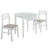Bucknell 3-Piece Round Drop Leaf Dining Set in White - Dining Room Sets available at Alpine Outlets in Denver