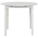 Bucknell 3-Piece Round Drop Leaf Dining Set in White - Dining Room Sets available at Alpine Outlets in Denver