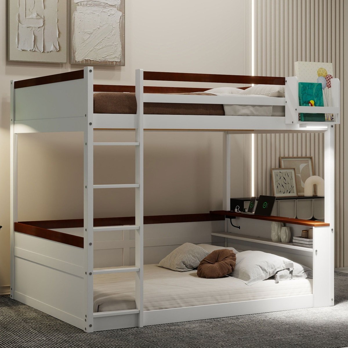 Bunk Bed With Built In Shelves, Storage Box, LED Light And USB Charging Station - Bunk Beds available at Alpine Outlets in Denver