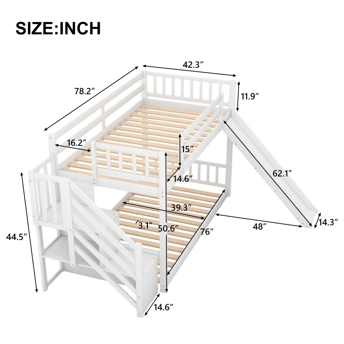 Bunk Bed With Convertible Slide And Stairway - Bunk Beds available at Alpine Outlets in Denver