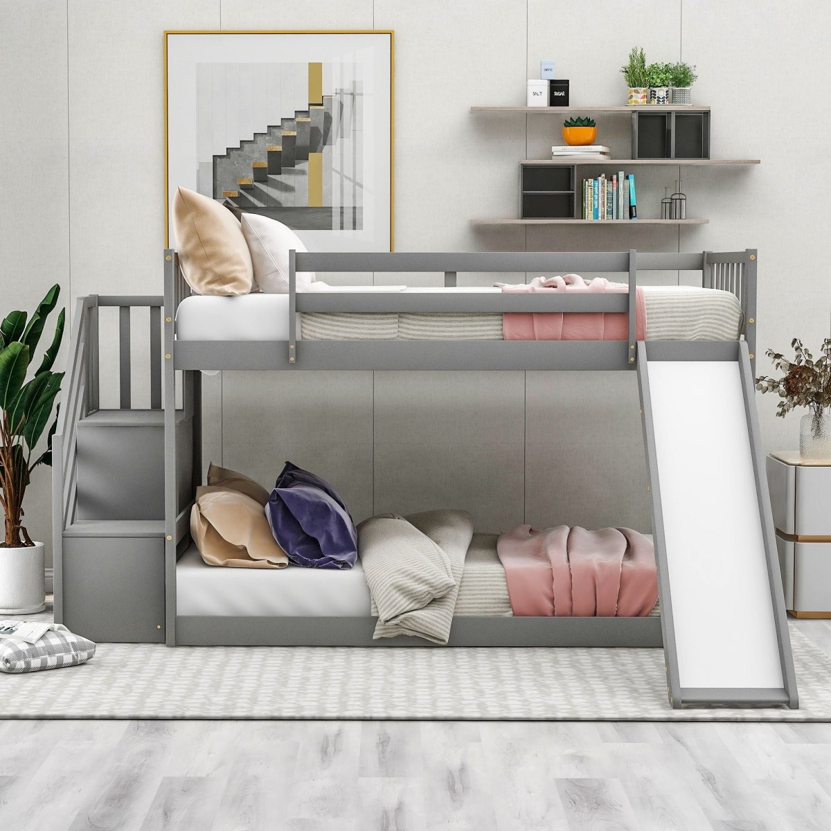 Bunk Bed With Convertible Slide And Stairway - Bunk Beds available at Alpine Outlets in Denver