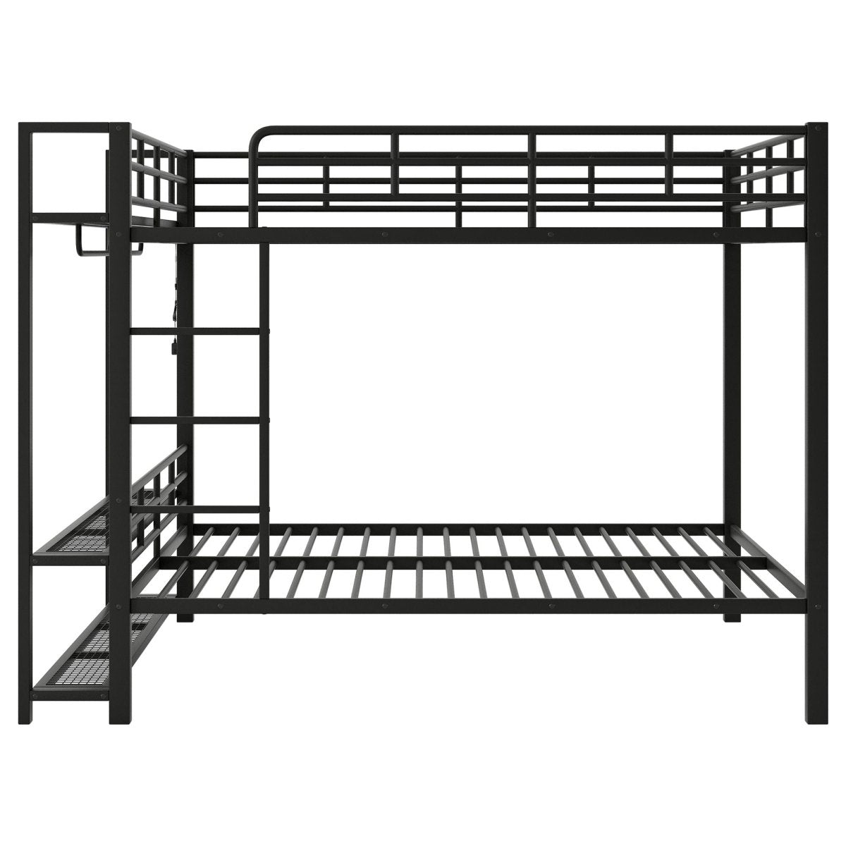 Bunk Bed With Storage Shelves, Clothes Hooks, LED Light - Bunk Beds available at Alpine Outlets in Denver