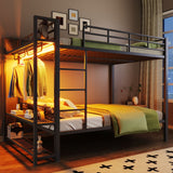 Bunk Bed With Storage Shelves, Clothes Hooks, LED Light - Bunk Beds available at Alpine Outlets in Denver