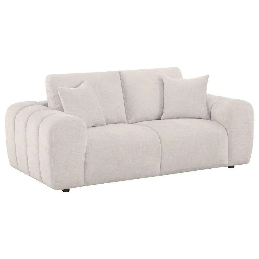 Burnett Chenille Upholstered Wide Arm Loveseat - 🟢 Living Room Furniture available at Alpine Outlets in Denver