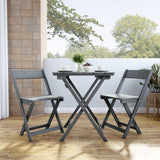 Linon Rockport Gray 3-Piece Square Dining Table Set