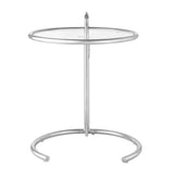 C Shaped Glass Side Table with Metal Frame – Adjustable 20 Inch - End & Side Tables available at Alpine Outlets in Denver