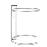 C Shaped Glass Side Table with Metal Frame – Adjustable 20 Inch - End & Side Tables available at Alpine Outlets in Denver