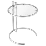C Shaped Glass Side Table with Metal Frame – Adjustable 20 Inch - End & Side Tables available at Alpine Outlets in Denver