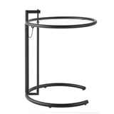 C Shaped Glass Side Table with Metal Frame – Adjustable 20 Inch - End & Side Tables available at Alpine Outlets in Denver