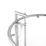 C Shaped Glass Side Table with Metal Frame – Adjustable 20 Inch - End & Side Tables available at Alpine Outlets in Denver