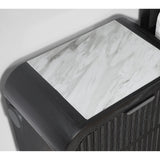 Beverly - Nightstand With Cooler And Speaker, LED Light, Rounded Sides - Black White