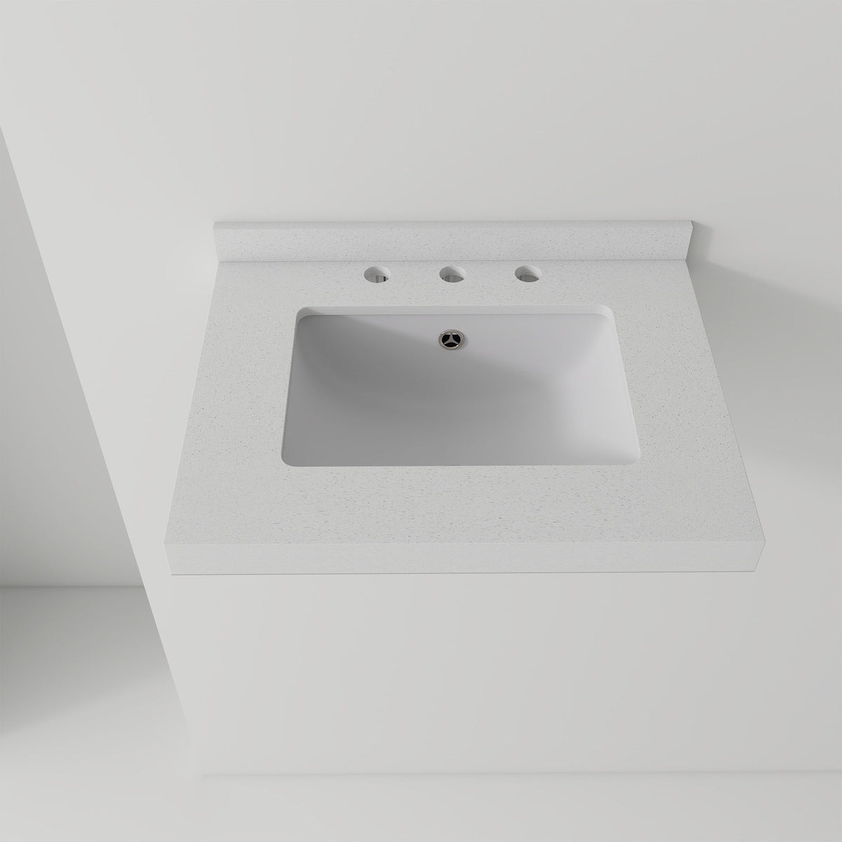 Basin Sink With 2" Thick Rim, Triple Faucet Holes, Sink Only