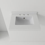 Basin Sink With 2" Thick Rim, Triple Faucet Holes, Sink Only
