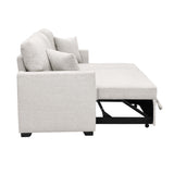 Upholstered Sectional & Pull Out Bed And Chaise Storage - Beige