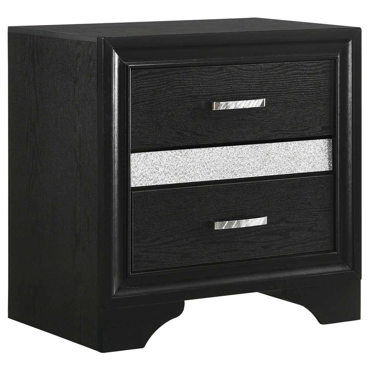 Modern Bedroom Set With Upholstered Headboard And Textured Storage