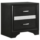Modern Bedroom Set With Upholstered Headboard And Textured Storage