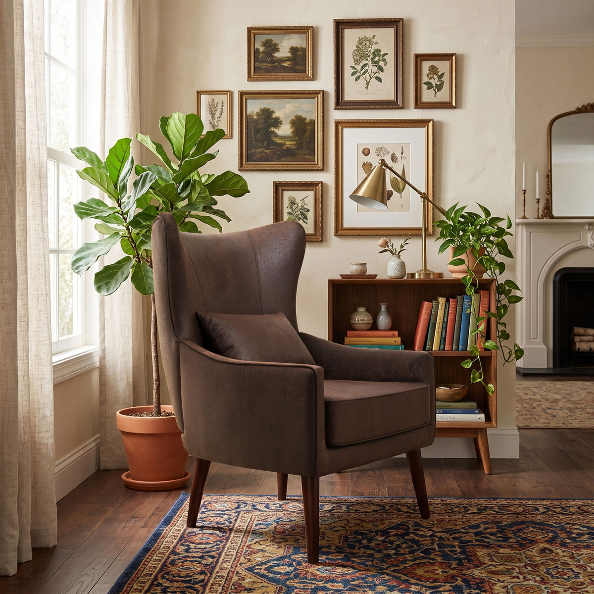 Leisure Chair With Curved Backrest