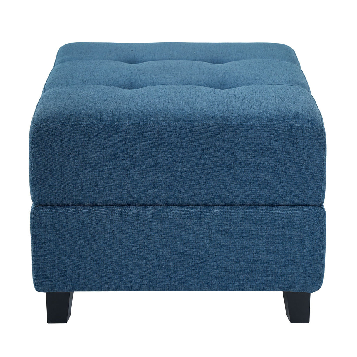 Ottoman, Compact Footrest For Living Room - Navy Blue