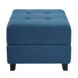 Ottoman, Compact Footrest For Living Room - Navy Blue